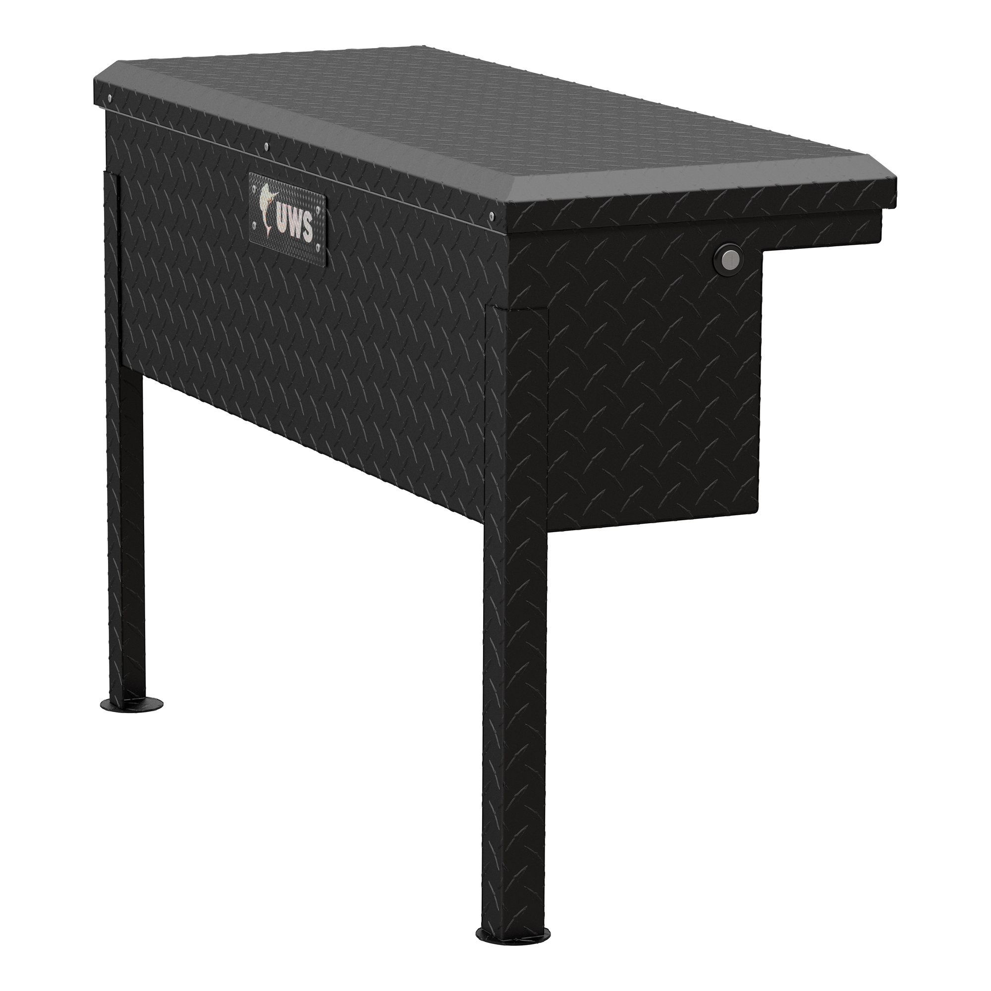 UWS, 36in. Truck Side Tool Box with Low Profile, Width 36.875 in, Material Aluminum, Color Finish Matte Black, Model# EC30363